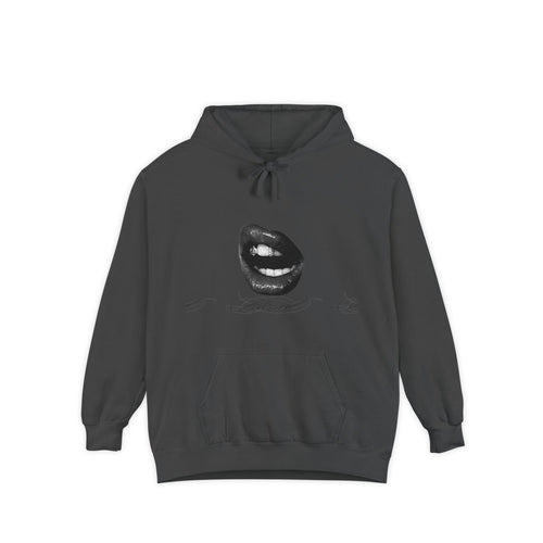 Graphic Lip Print Hoodie — Bold Monochrome Smile Design