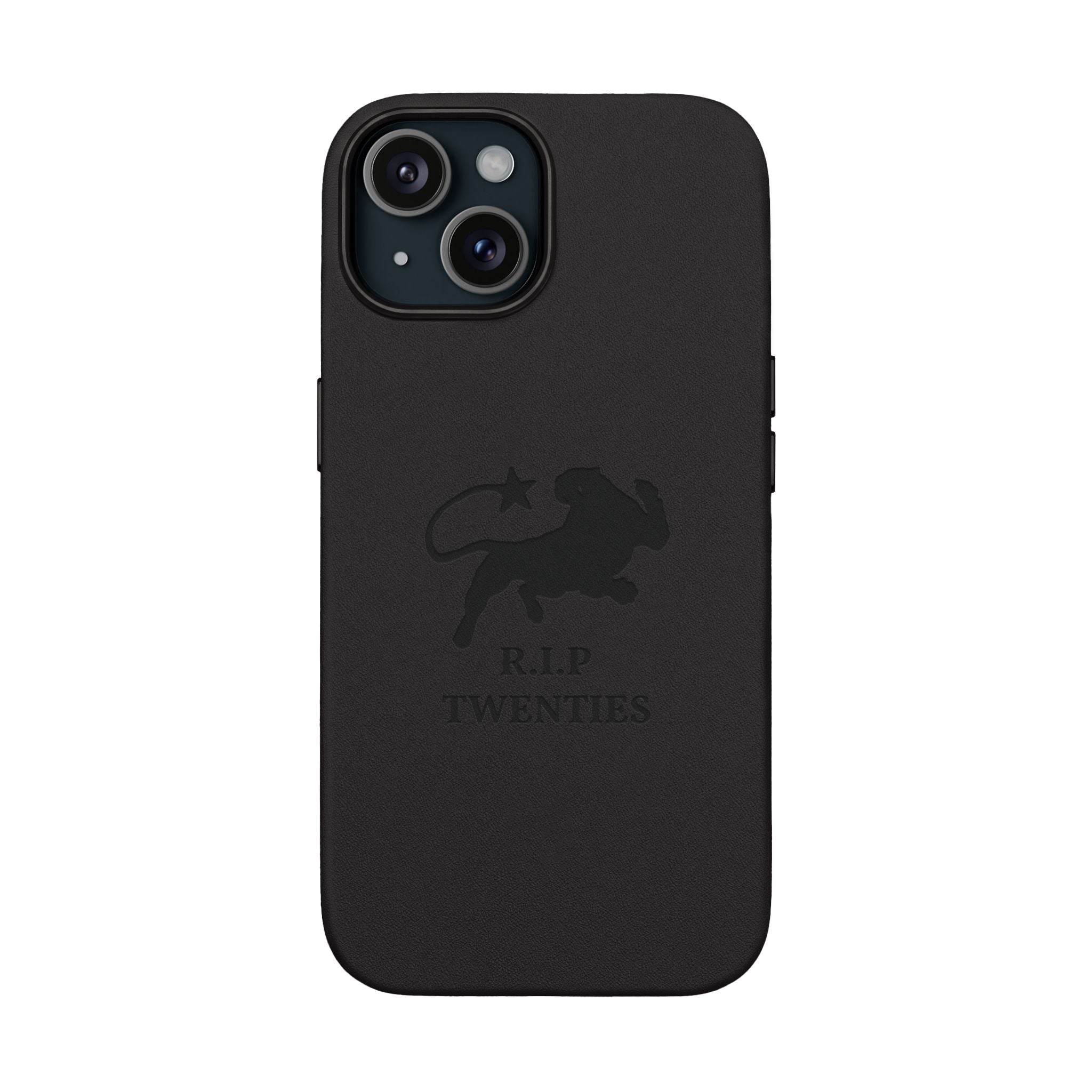 PU Leather Phone Case — Embossed 'R.I.P Twenties' Retro Cartoon Design