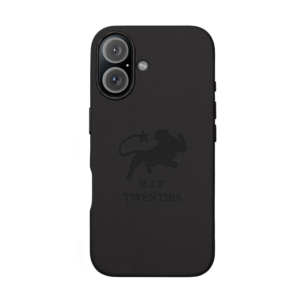 PU Leather Phone Case — Embossed 'R.I.P Twenties' Retro Cartoon Design