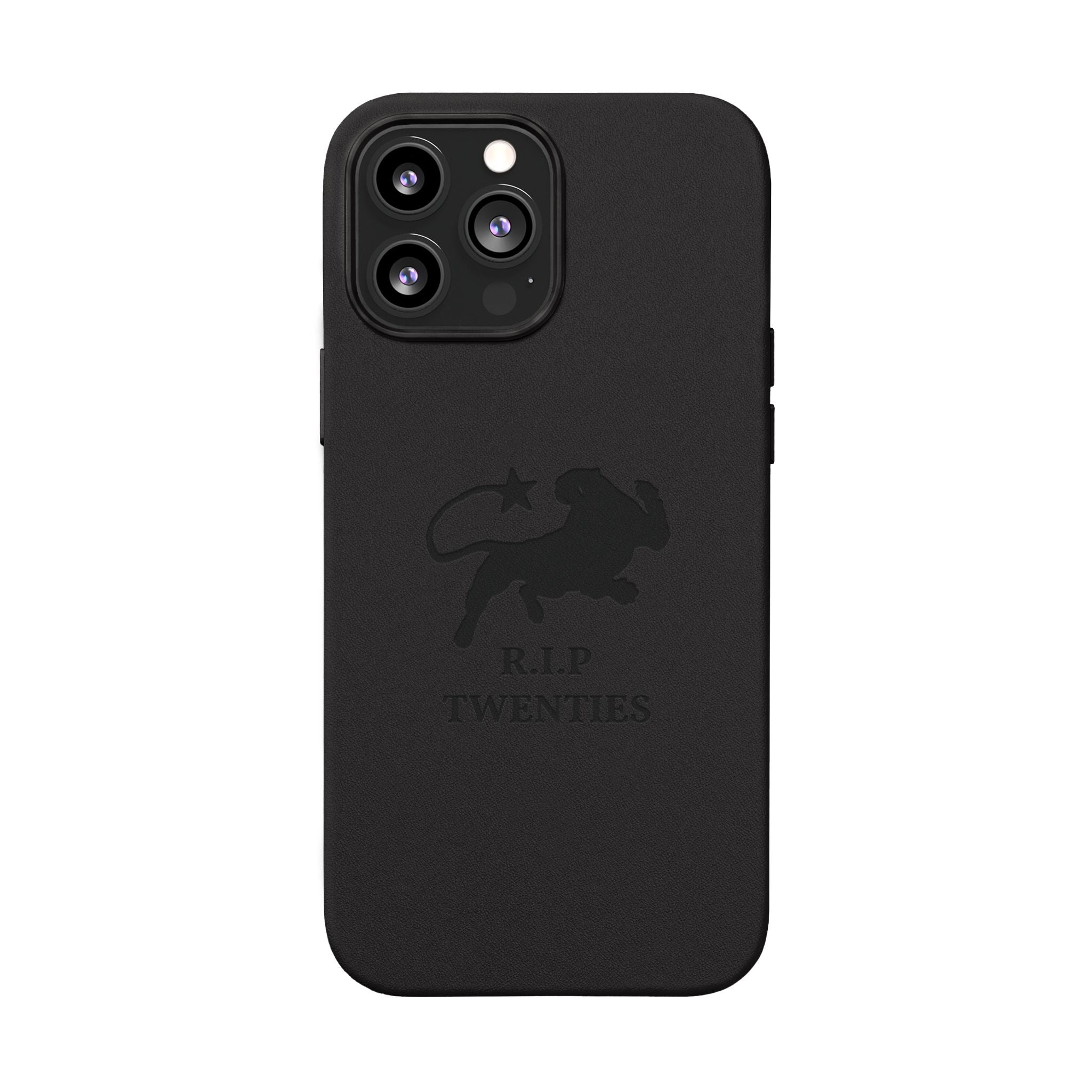 PU Leather Phone Case — Embossed 'R.I.P Twenties' Retro Cartoon Design