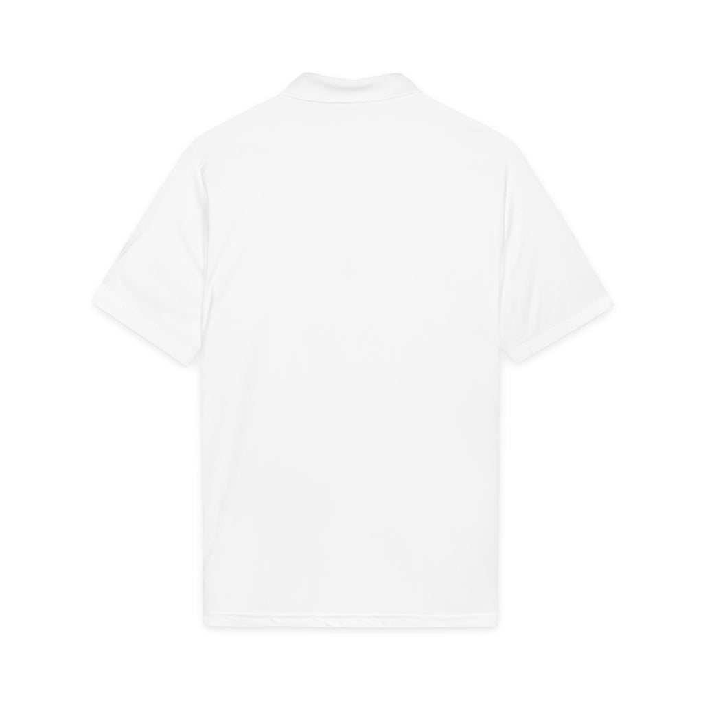 Men's Polo Shirt — Embroidered Polo Player with Cherry Blossom Accent