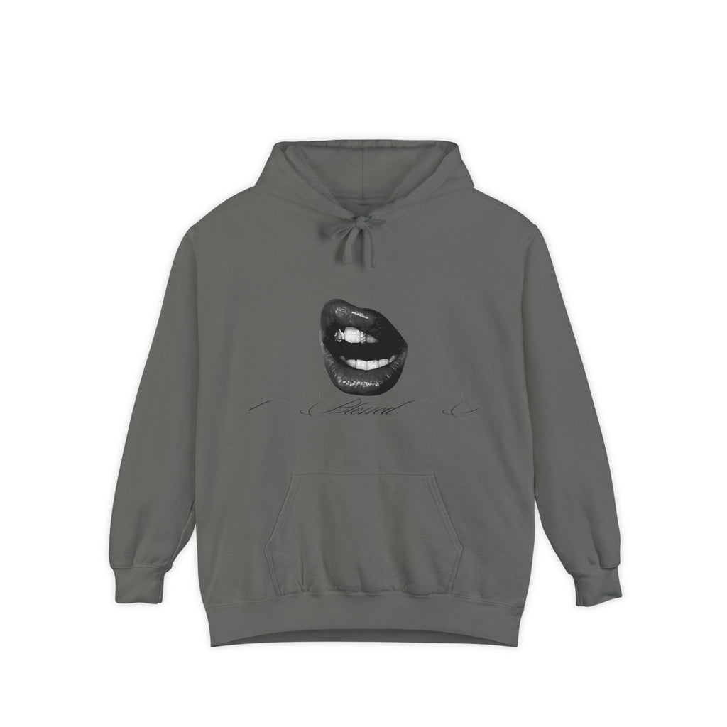 Graphic Lip Print Hoodie — Bold Monochrome Smile Design