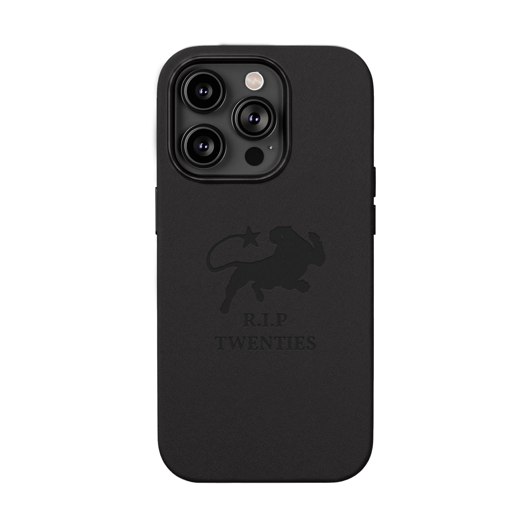 PU Leather Phone Case — Embossed 'R.I.P Twenties' Retro Cartoon Design