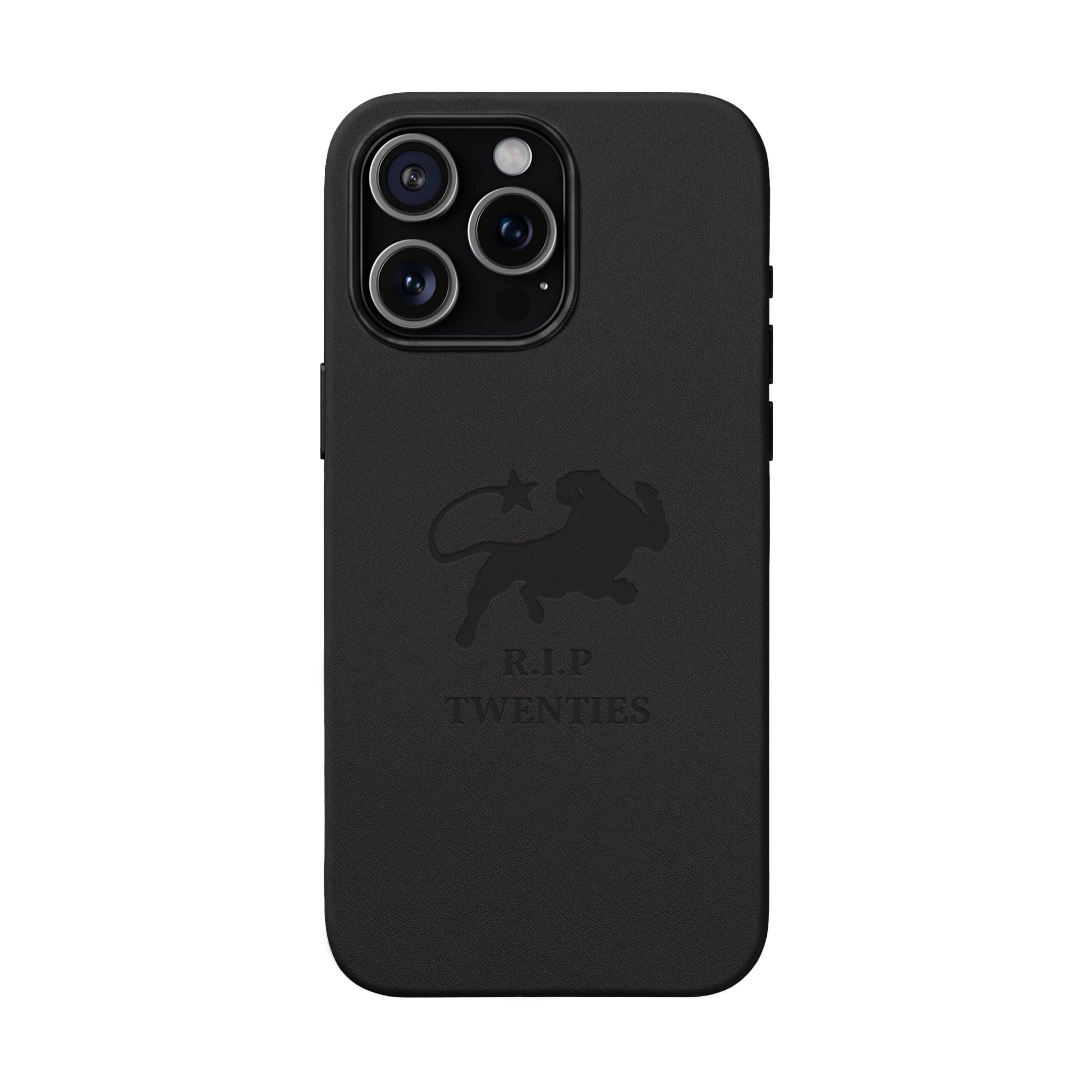 PU Leather Phone Case — Embossed 'R.I.P Twenties' Retro Cartoon Design