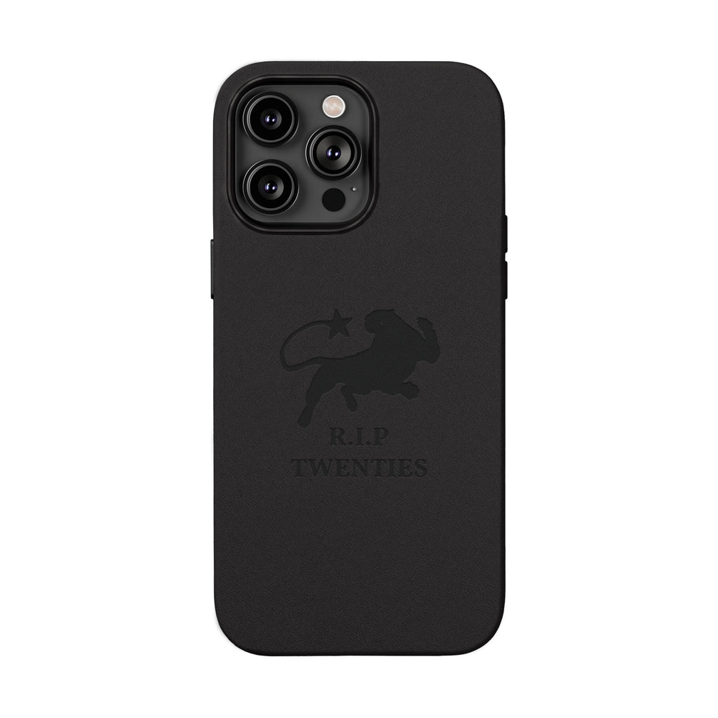 PU Leather Phone Case — Embossed 'R.I.P Twenties' Retro Cartoon Design