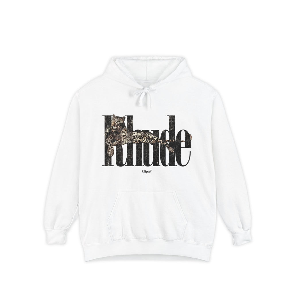 Attitude Leopard Print Hoodie — Graphic Text Pullover