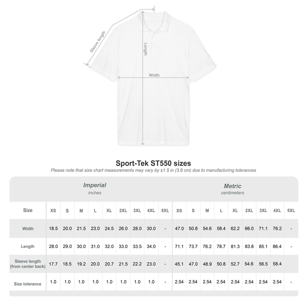 Men's Polo Shirt — Embroidered Polo Player with Cherry Blossom Accent