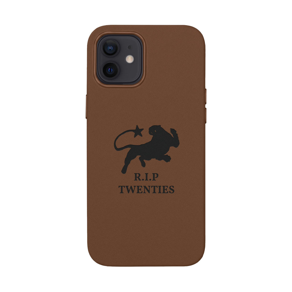 PU Leather Phone Case — Embossed 'R.I.P Twenties' Retro Cartoon Design