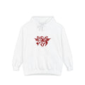 Cherub Trio Graphic Hoodie — Vintage Red Angel Design