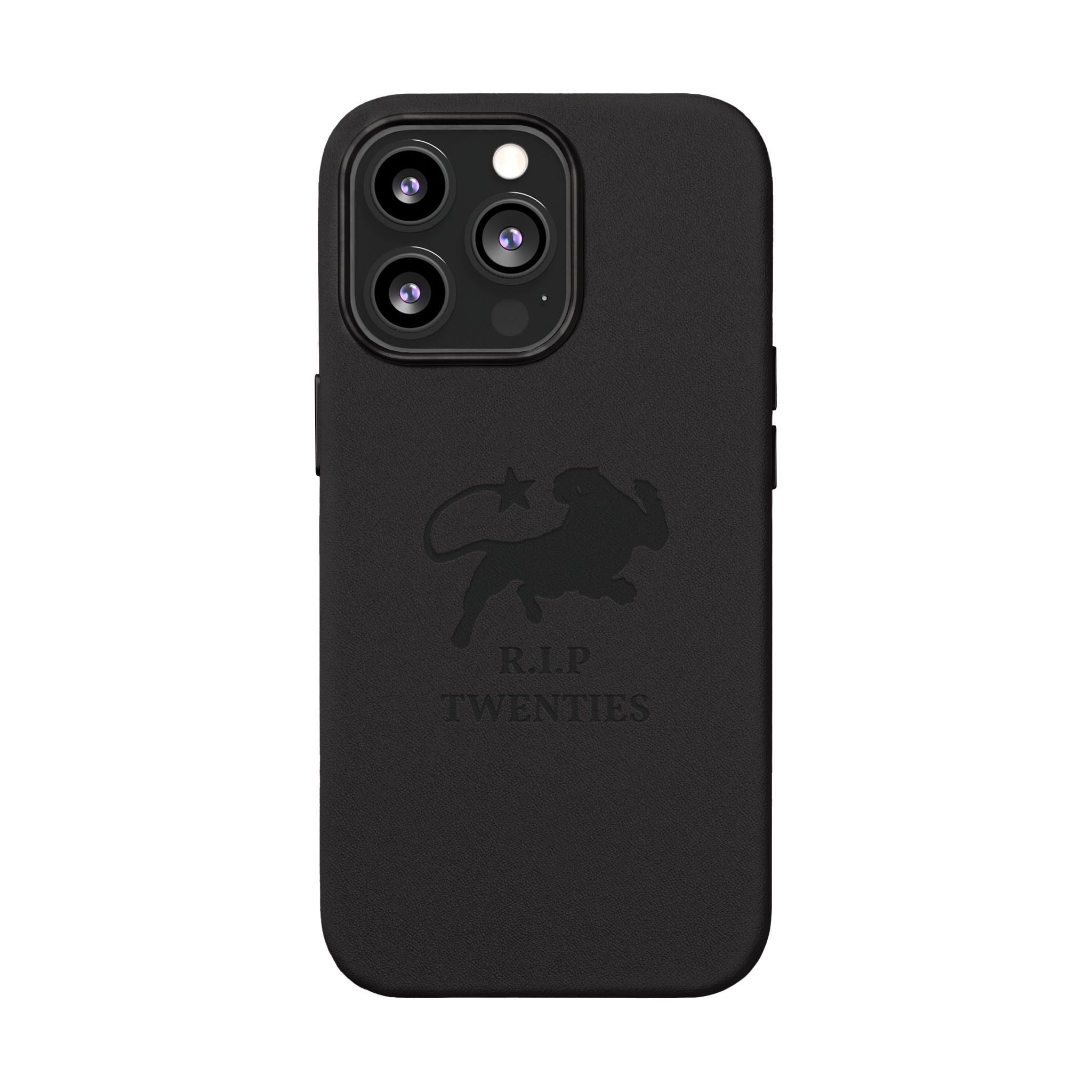 PU Leather Phone Case — Embossed 'R.I.P Twenties' Retro Cartoon Design