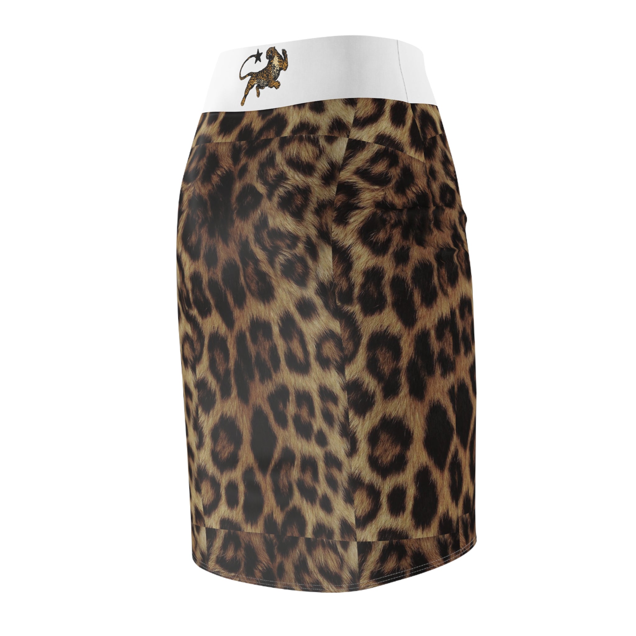 Leopard Print Pencil Skirt — Women's Animal Print High-Waist AOP Skirt