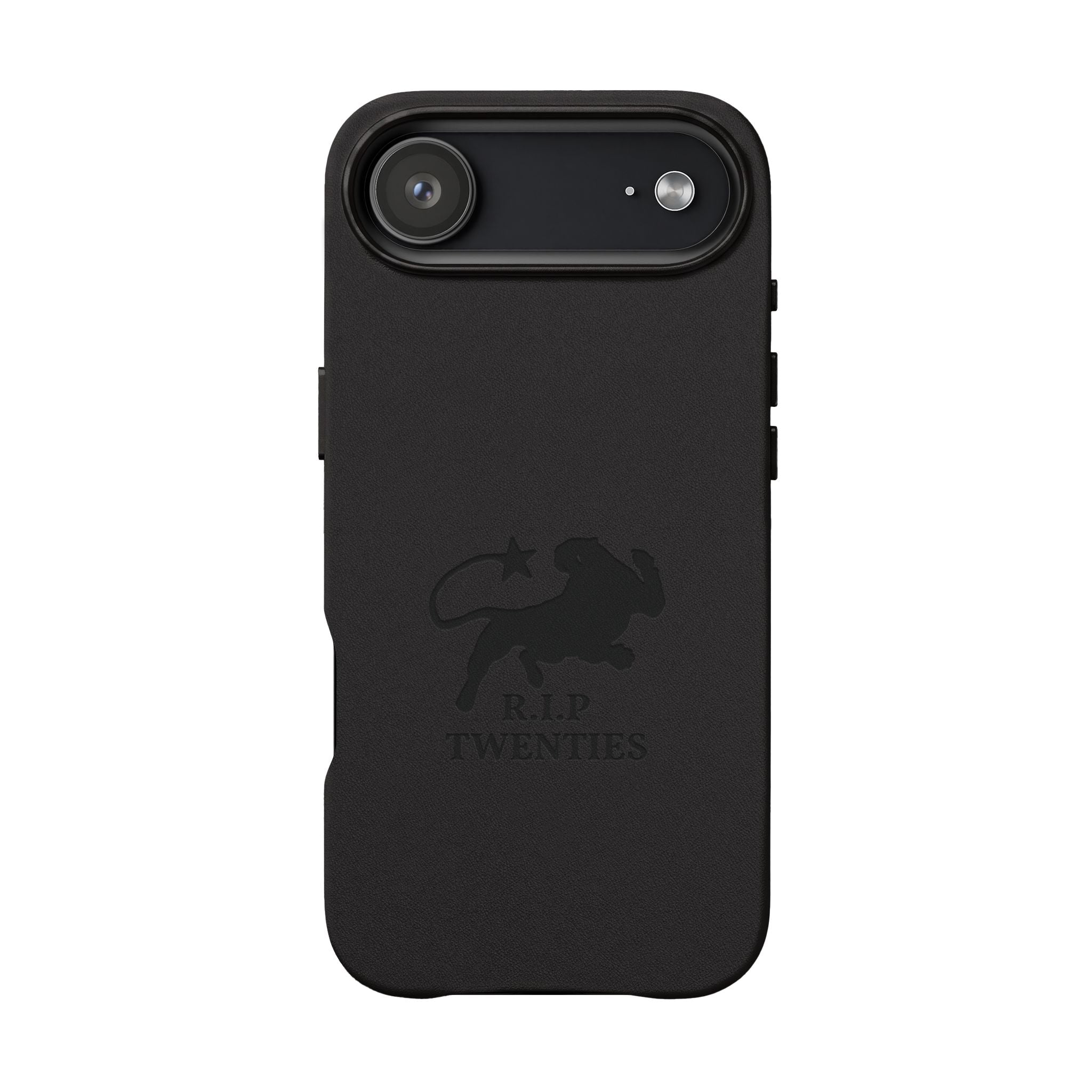PU Leather Phone Case — Embossed 'R.I.P Twenties' Retro Cartoon Design