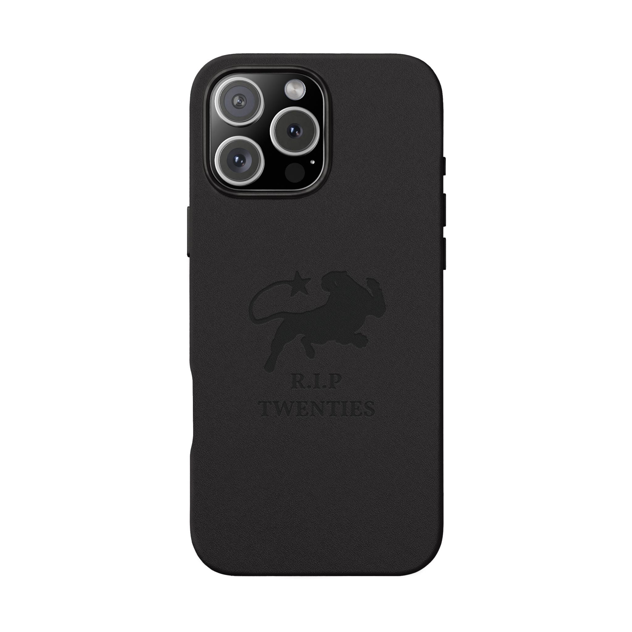 PU Leather Phone Case — Embossed 'R.I.P Twenties' Retro Cartoon Design