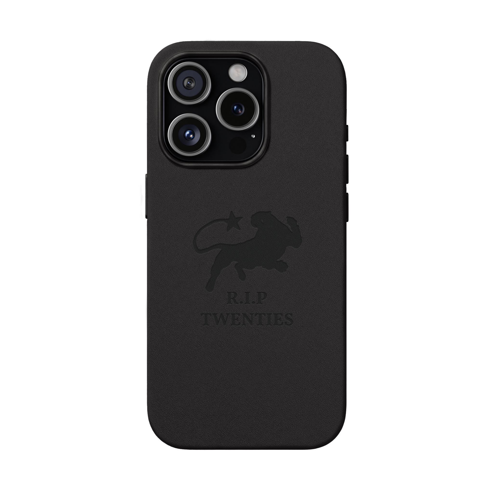 PU Leather Phone Case — Embossed 'R.I.P Twenties' Retro Cartoon Design