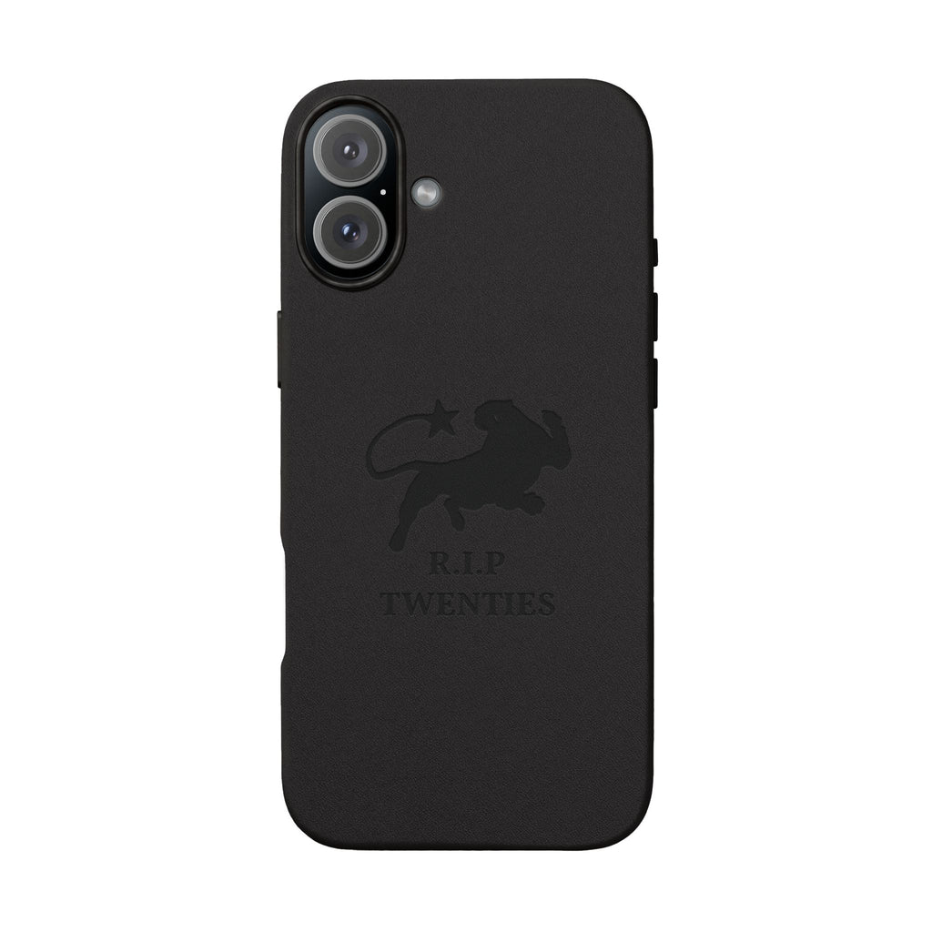PU Leather Phone Case — Embossed 'R.I.P Twenties' Retro Cartoon Design