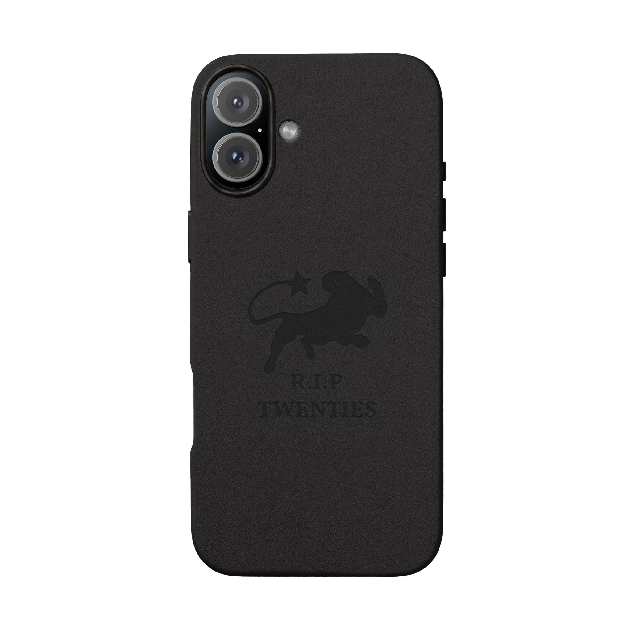 PU Leather Phone Case — Embossed 'R.I.P Twenties' Retro Cartoon Design