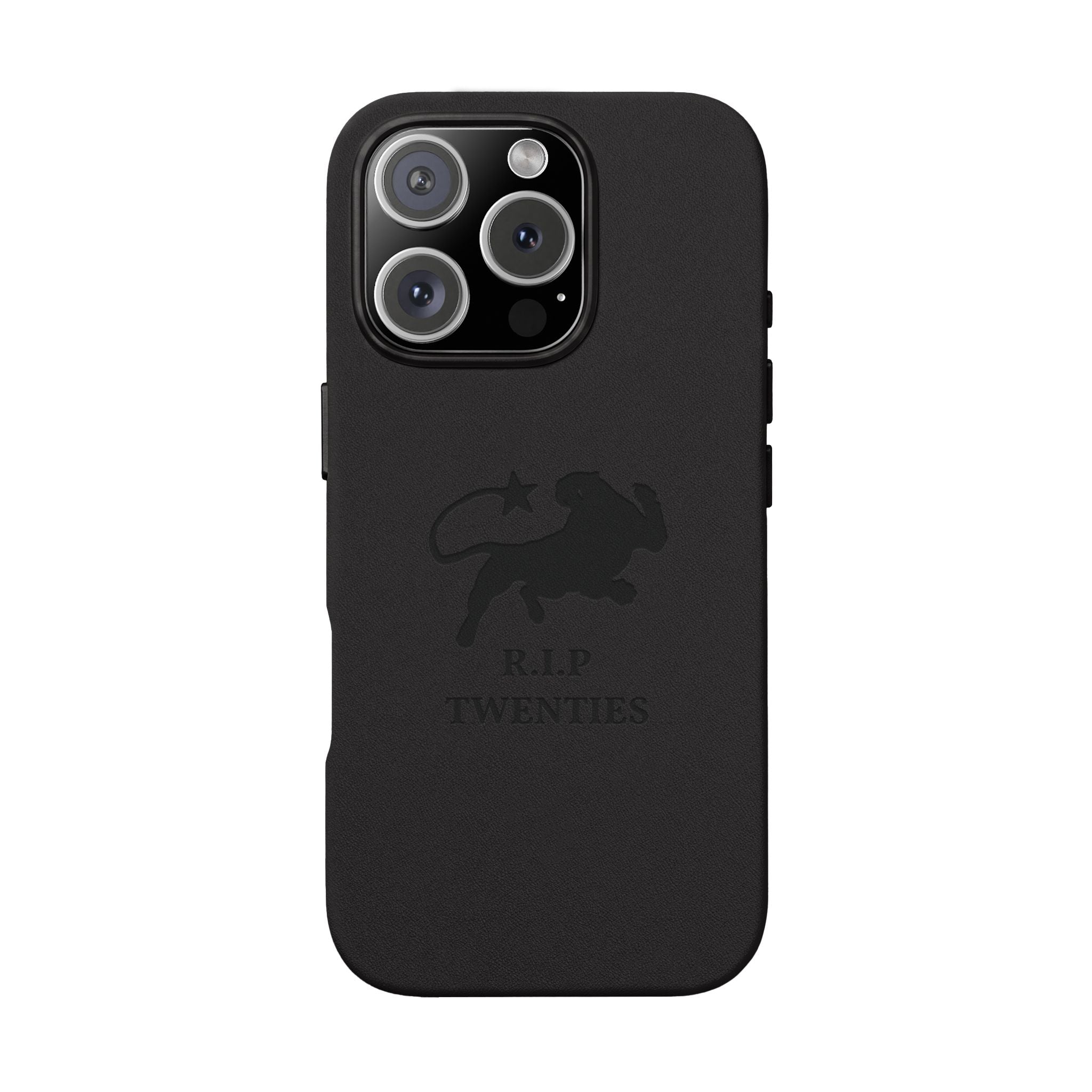 PU Leather Phone Case — Embossed 'R.I.P Twenties' Retro Cartoon Design