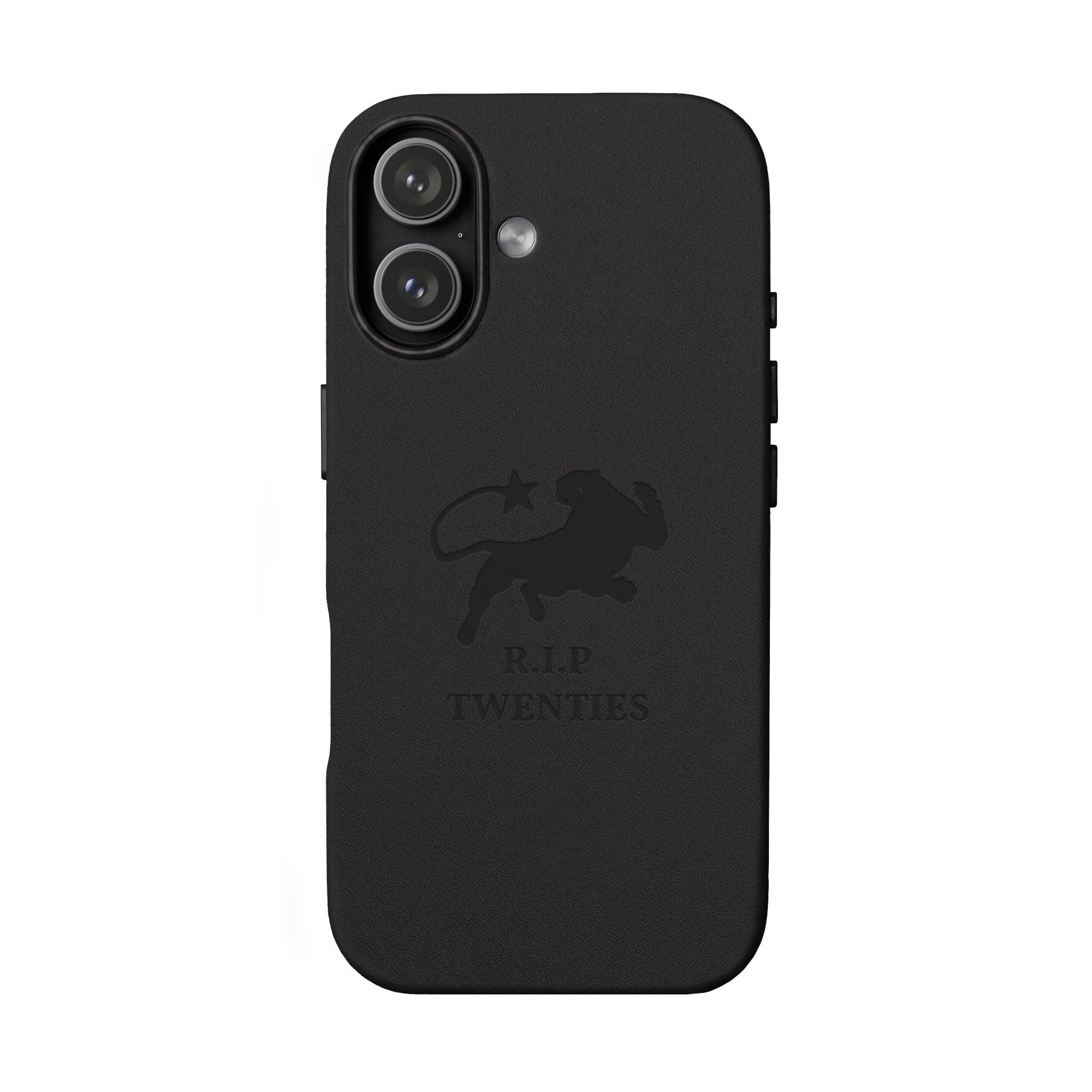 PU Leather Phone Case — Embossed 'R.I.P Twenties' Retro Cartoon Design