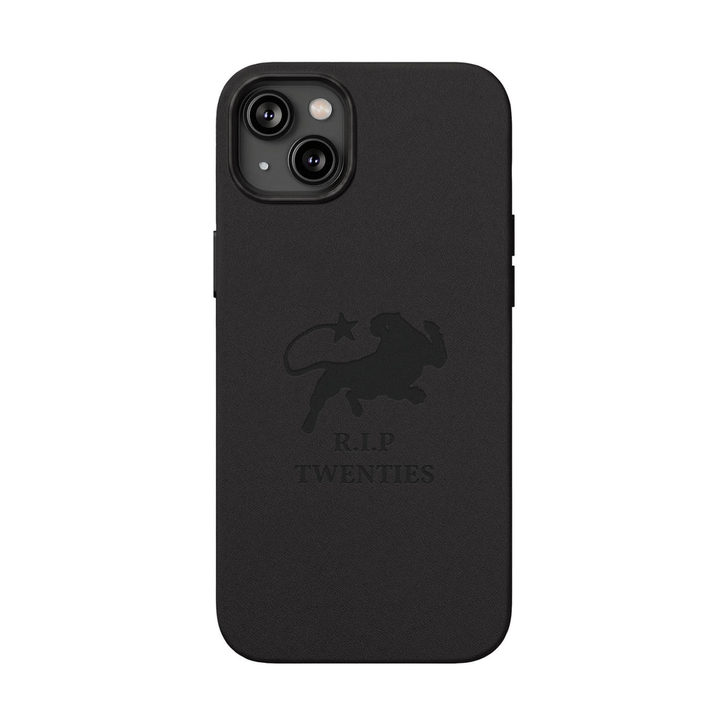 PU Leather Phone Case — Embossed 'R.I.P Twenties' Retro Cartoon Design