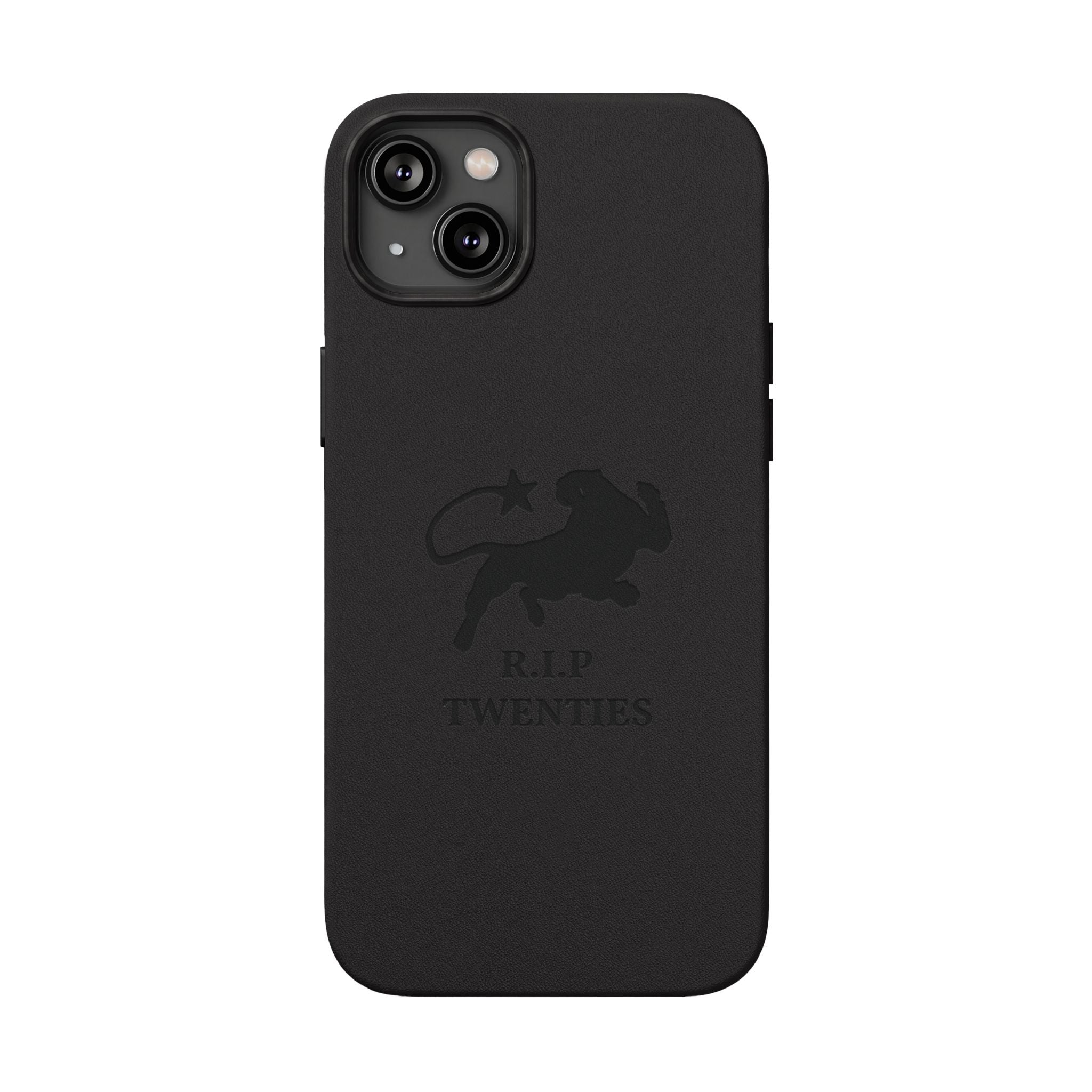 PU Leather Phone Case — Embossed 'R.I.P Twenties' Retro Cartoon Design