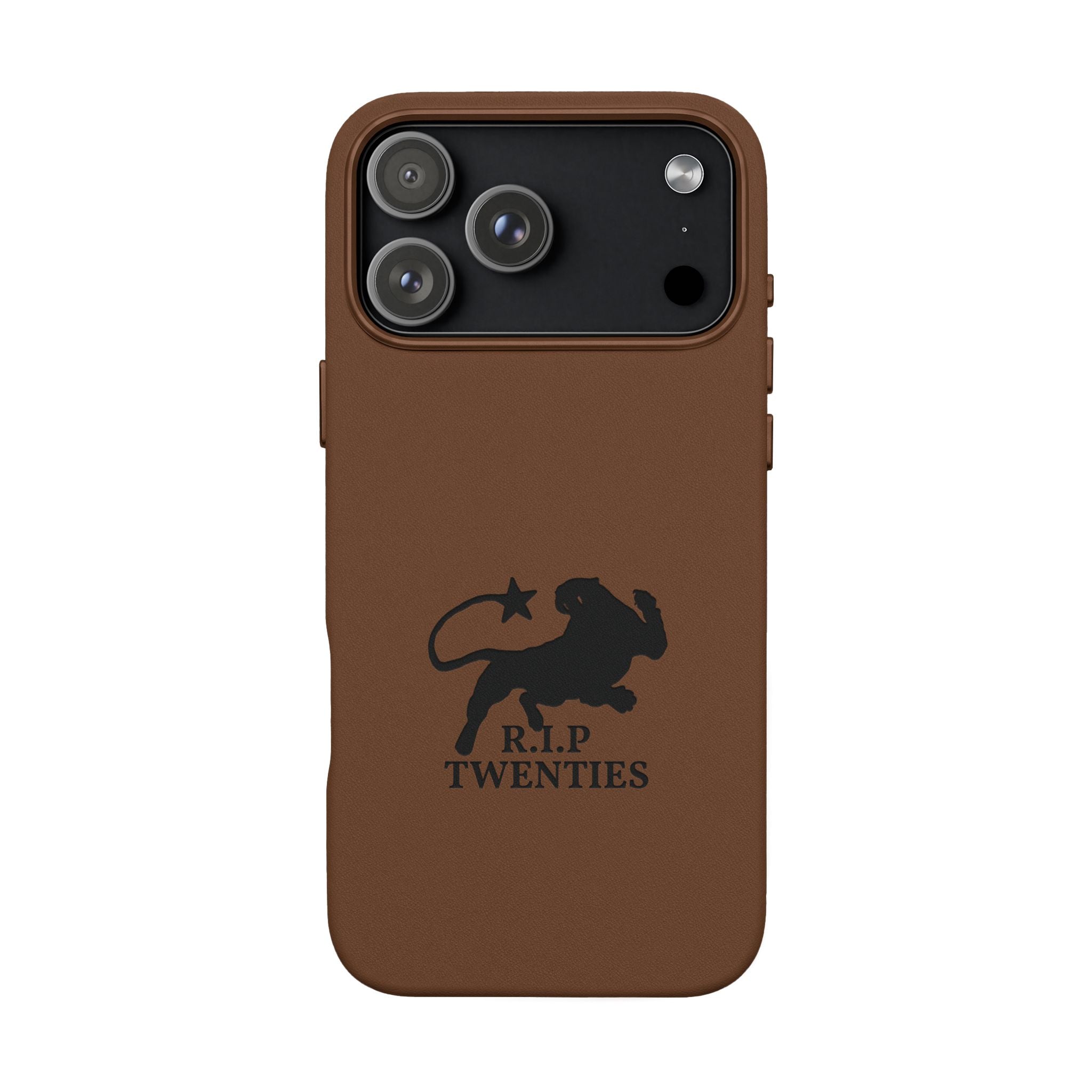 PU Leather Phone Case — Embossed 'R.I.P Twenties' Retro Cartoon Design