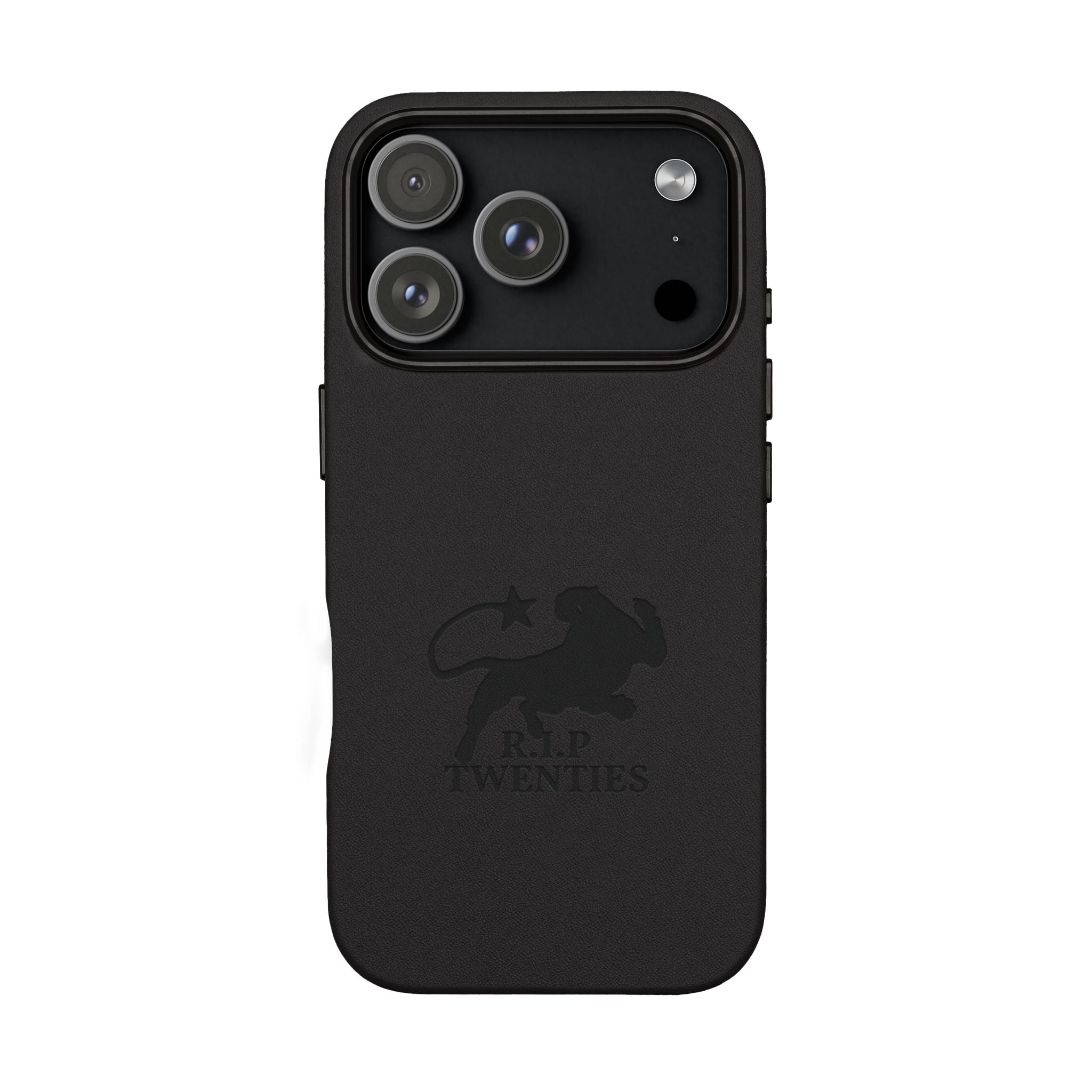 PU Leather Phone Case — Embossed 'R.I.P Twenties' Retro Cartoon Design