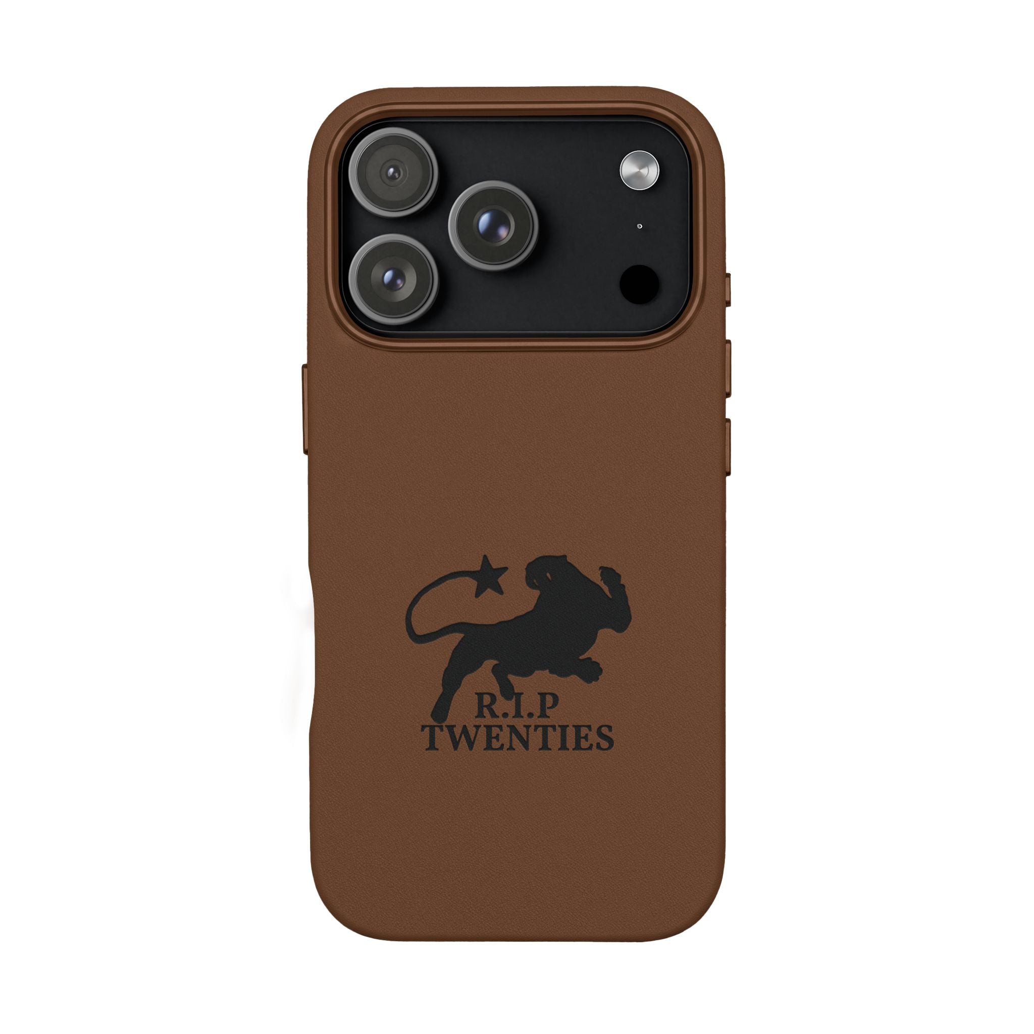 PU Leather Phone Case — Embossed 'R.I.P Twenties' Retro Cartoon Design