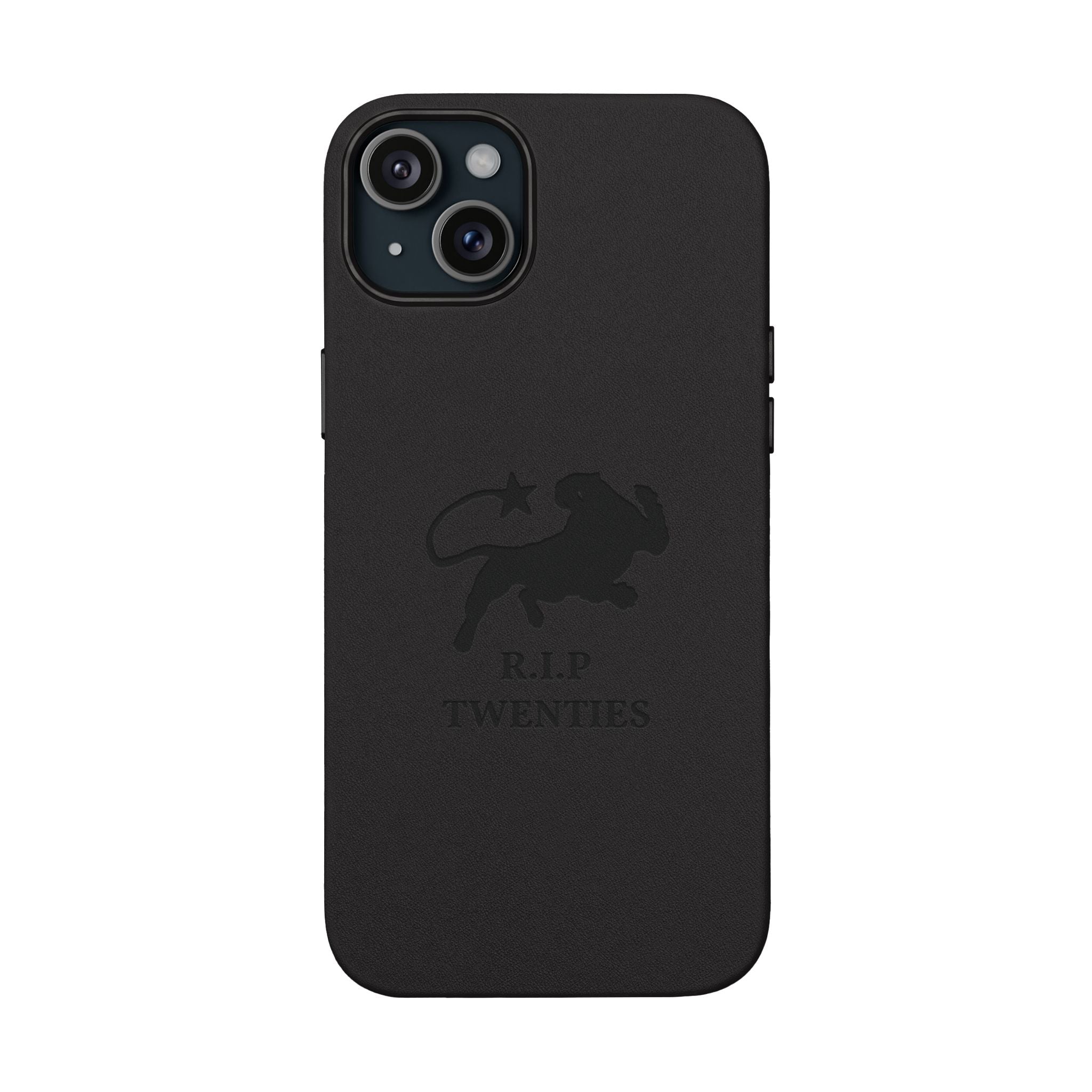 PU Leather Phone Case — Embossed 'R.I.P Twenties' Retro Cartoon Design
