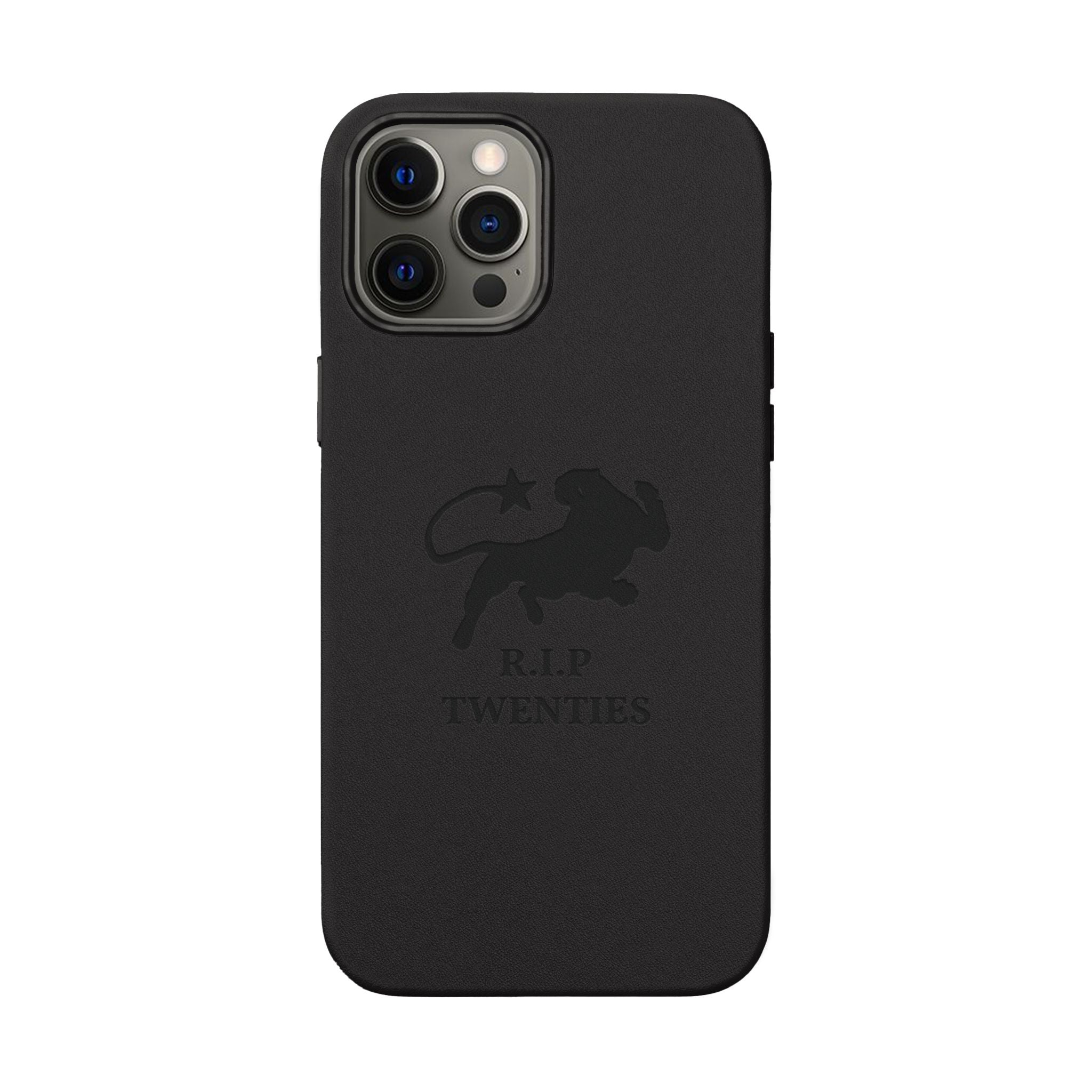 PU Leather Phone Case — Embossed 'R.I.P Twenties' Retro Cartoon Design