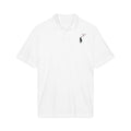 Men's Polo Shirt — Embroidered Polo Player with Cherry Blossom Accent