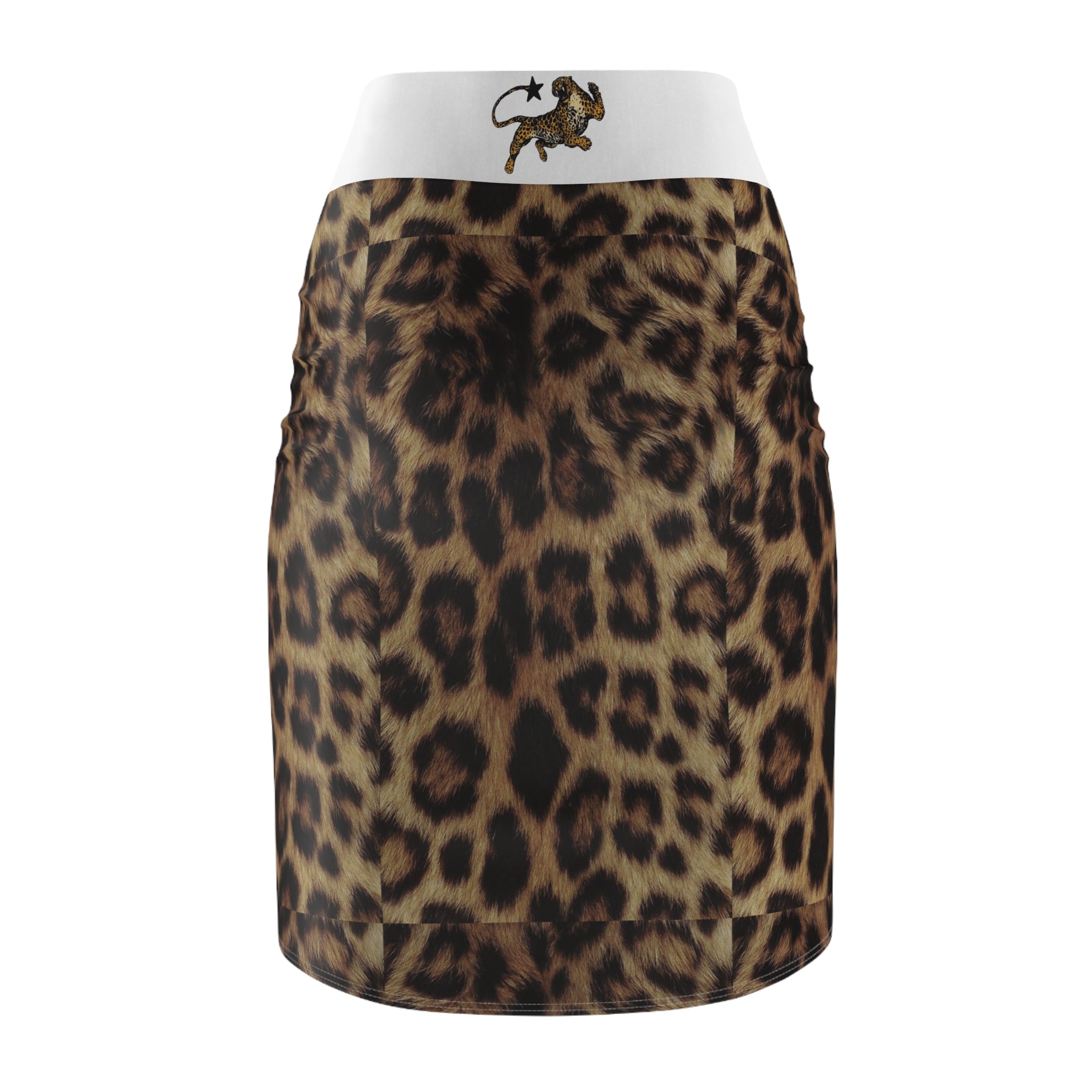 Leopard Print Pencil Skirt — Women's Animal Print High-Waist AOP Skirt