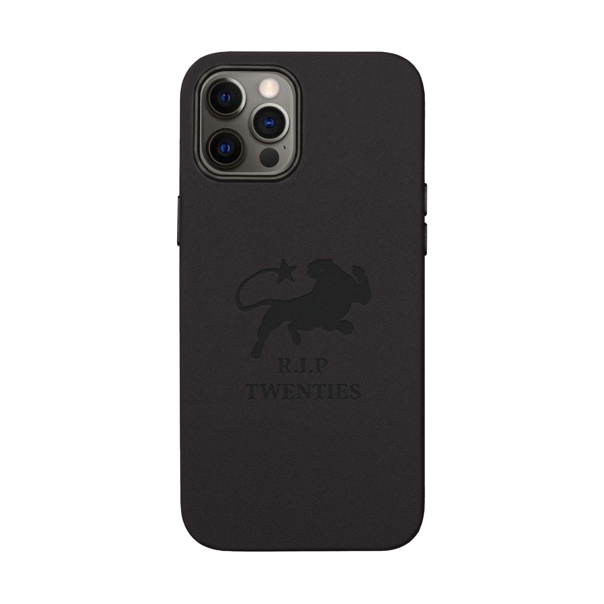 PU Leather Phone Case — Embossed 'R.I.P Twenties' Retro Cartoon Design