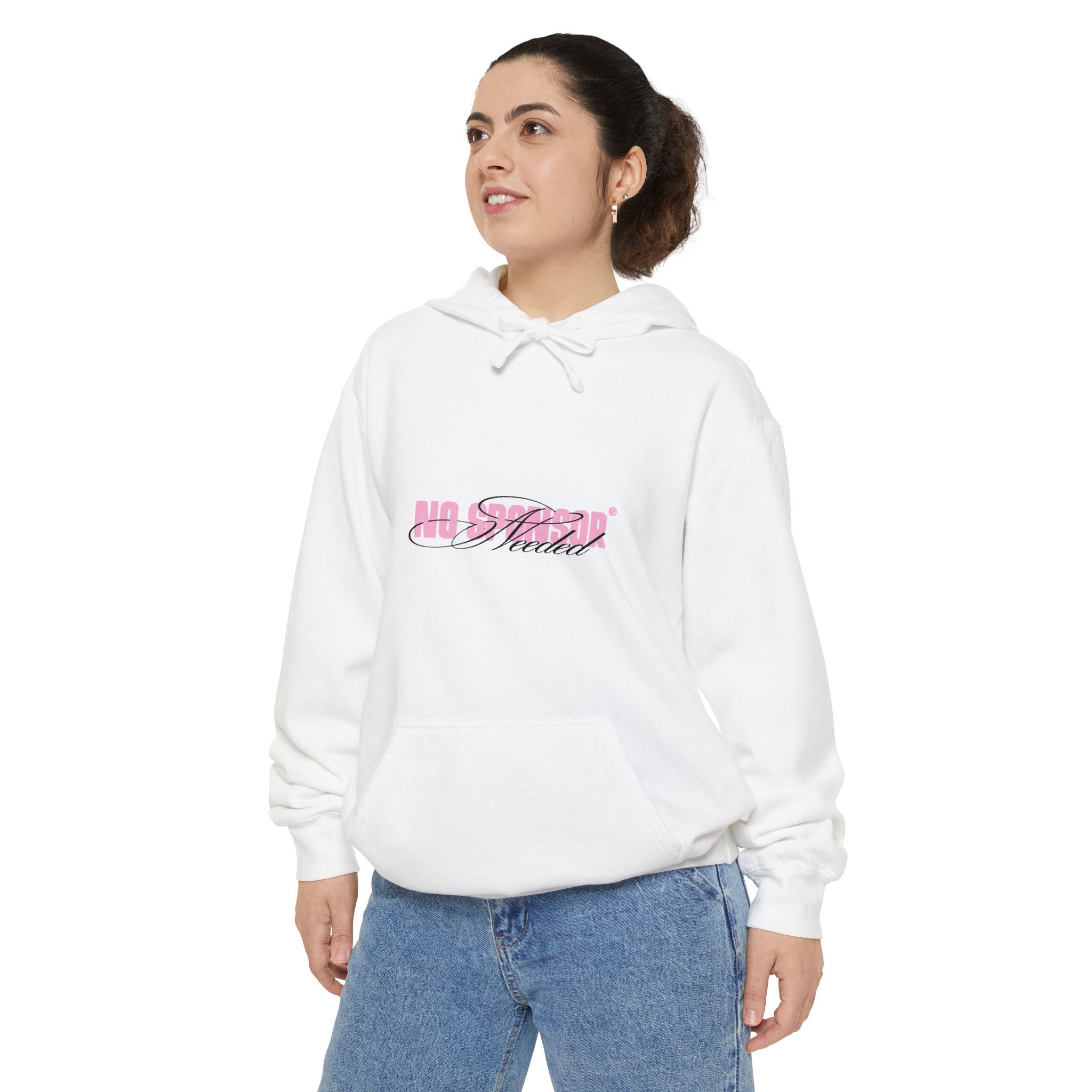 Hoodie — 'All Smiles' Pink Script Graphic Hooded Sweatshirt