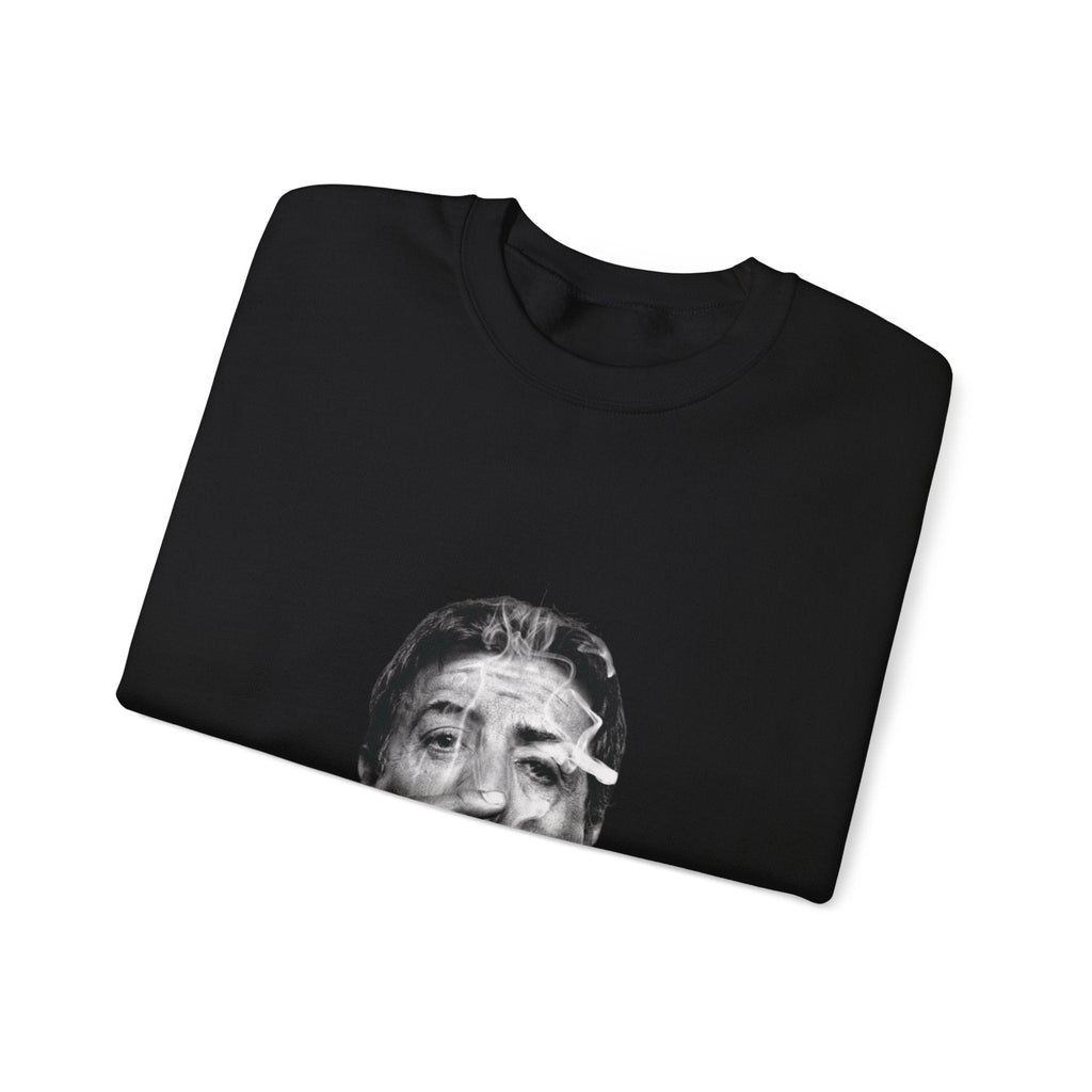 Graphic Crewneck Sweatshirt — "Life Is Good" Smoky Portrait - ARSLANHAN