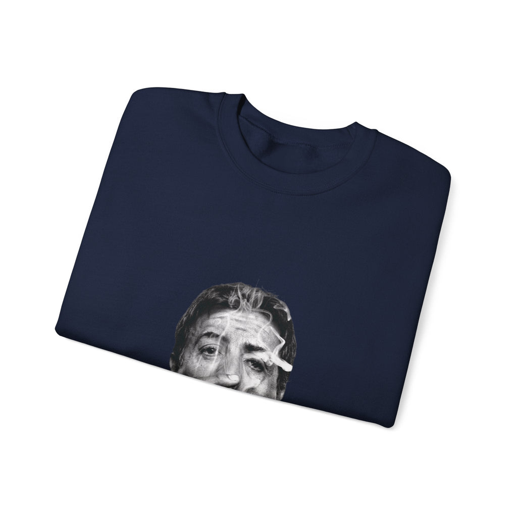 Graphic Crewneck Sweatshirt — "Life Is Good" Smoky Portrait - ARSLANHAN