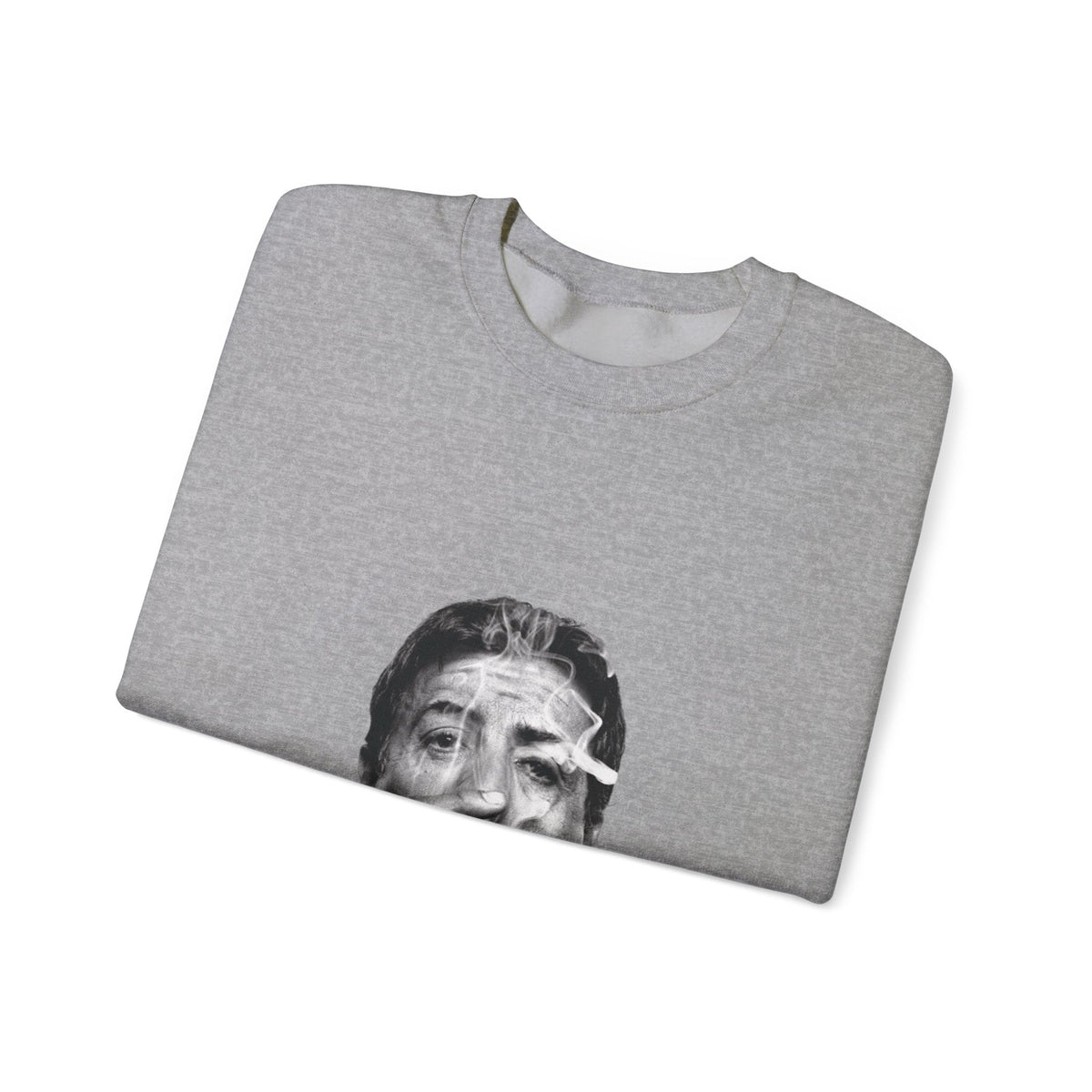 Graphic Crewneck Sweatshirt — "Life Is Good" Smoky Portrait - ARSLANHAN