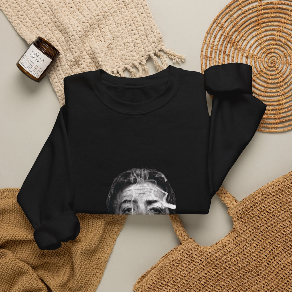 Graphic Crewneck Sweatshirt — "Life Is Good" Smoky Portrait - ARSLANHAN