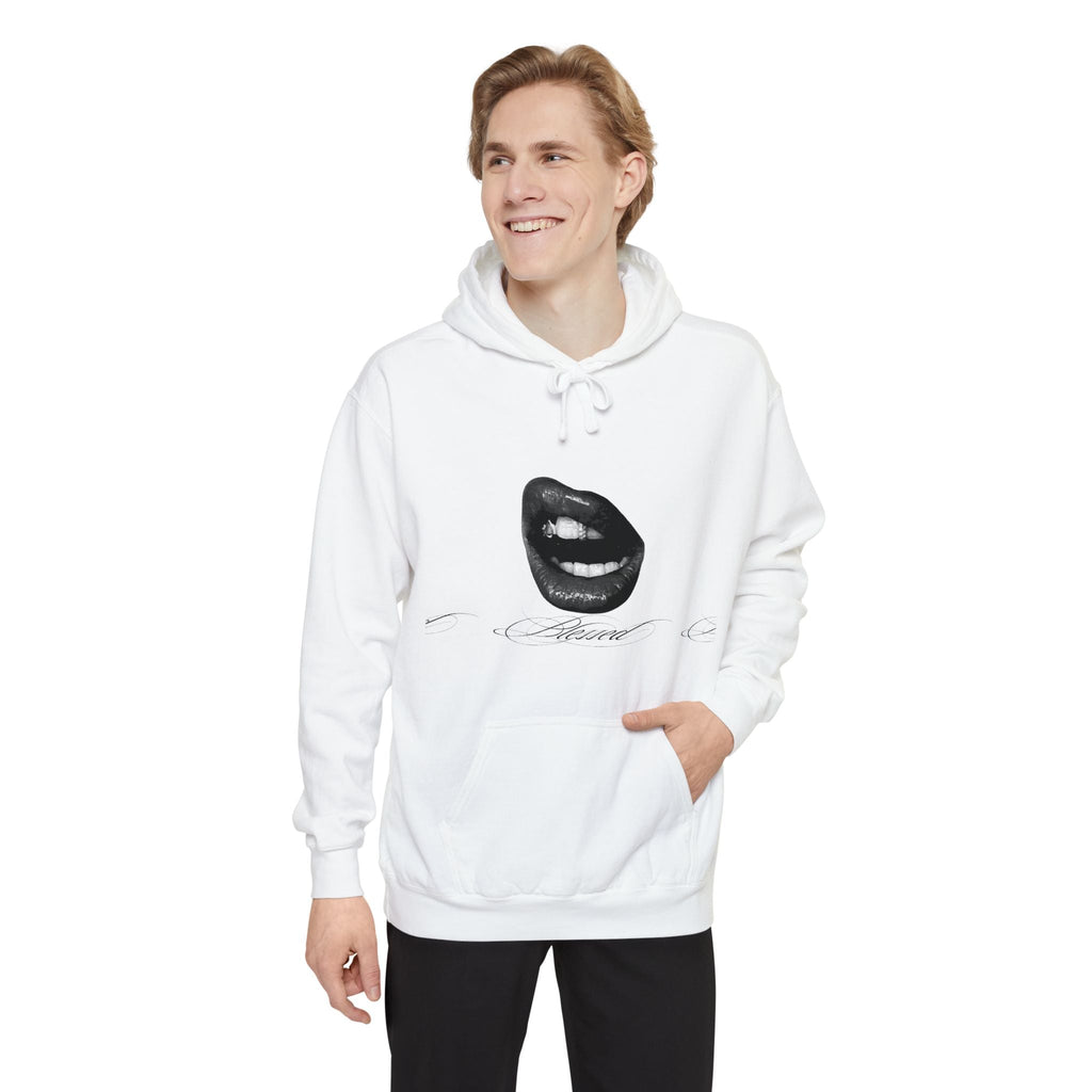 Graphic Lip Print Hoodie — Bold Monochrome Smile Design - ARSLANHAN