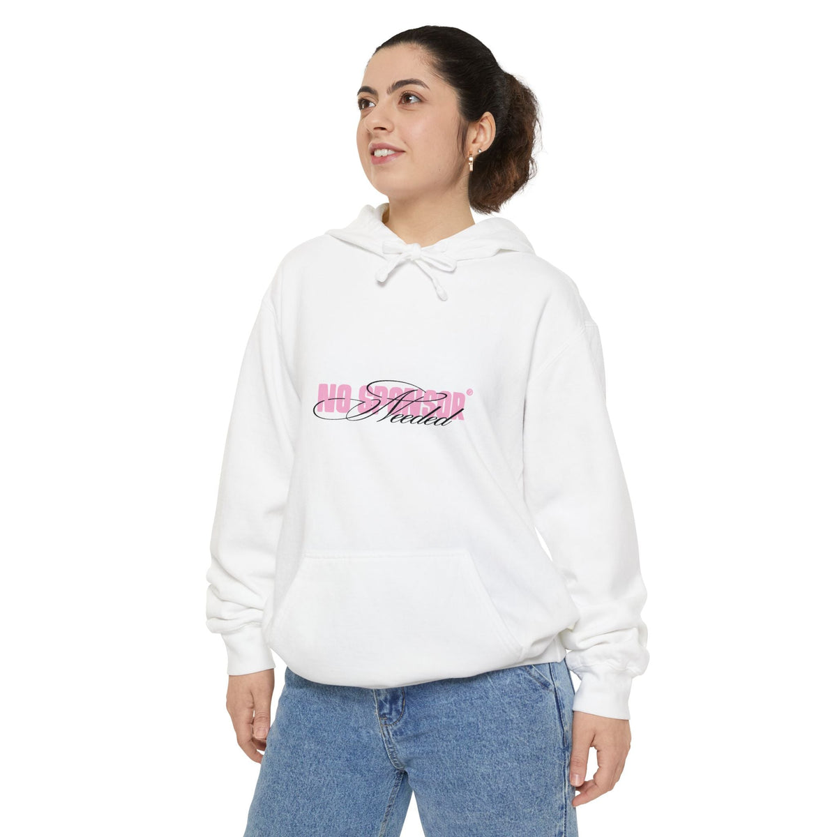 Hoodie — 'All Smiles' Pink Script Graphic Hooded Sweatshirt - ARSLANHAN