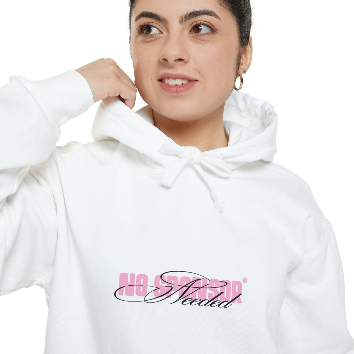 Hoodie — 'All Smiles' Pink Script Graphic Hooded Sweatshirt - ARSLANHAN