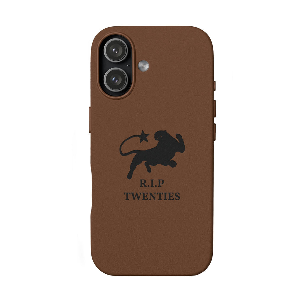 PU Leather Phone Case — Embossed 'R.I.P Twenties' Retro Cartoon Design - ARSLANHAN