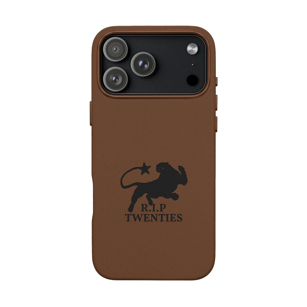 PU Leather Phone Case — Embossed 'R.I.P Twenties' Retro Cartoon Design - ARSLANHAN